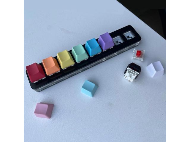 OEM Profile Blank Keycaps PBT Rainbow Mixed Colors 1U R4 Keycap for MX switches Mechanical Keyboard (Mixed Colors, 100pcs)