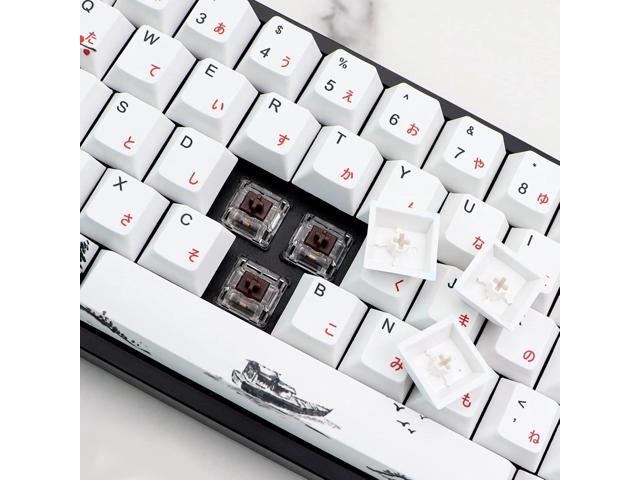 JSJT Plum Blossom Keycaps 135 Keys Japanese Keycaps PBT Custom Keycap Set Cherry Profile Key Caps for US/ISO Layout Cherry MX Switch 64 68 87 96...