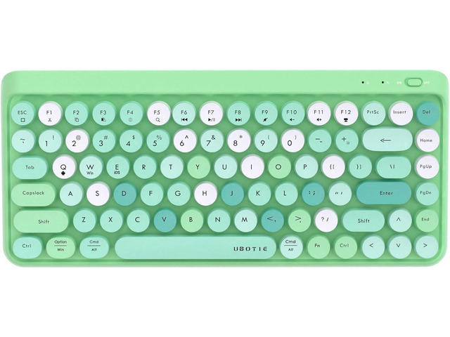 UBOTIE Portable Bluetooth Colorful Keyboards (Green-Colorful)