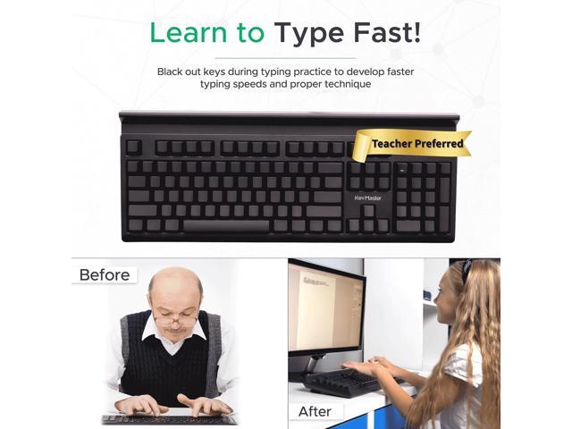 Keymaster Learn to Type Keyboard; Typing Practice with Show or Hide Keys; Blank Key Caps; Teach Students to Touch Type; Keymaster Mechanical...