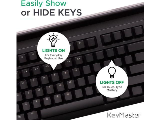Keymaster Learn to Type Keyboard; Typing Practice with Show or Hide Keys; Blank Key Caps; Teach Students to Touch Type; Keymaster Mechanical...