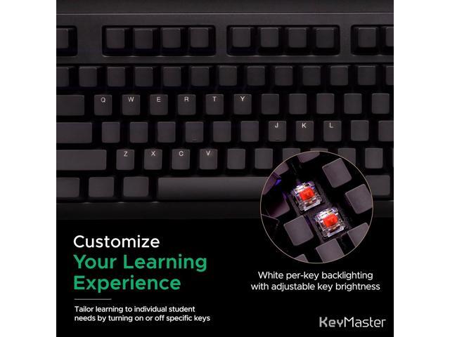 Keymaster Learn to Type Keyboard; Typing Practice with Show or Hide Keys; Blank Key Caps; Teach Students to Touch Type; Keymaster Mechanical...