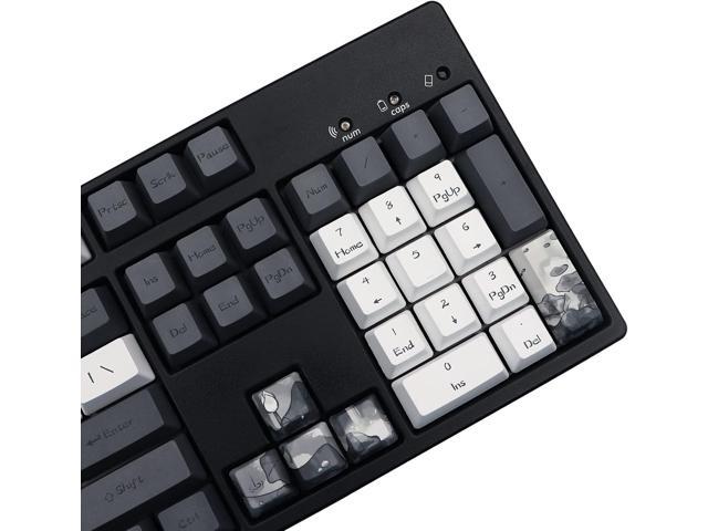 JSJT Ink Lotus Keycaps 140 Keys OEM Profile Keycap PBT Dye Sublimation Key Caps for ANSI/ISO Layout Cherry MX Switch Mechanical Gaming Keyboards...