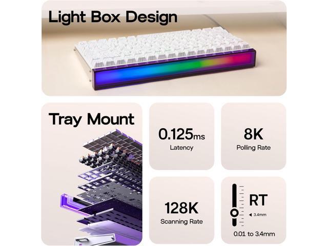 MechLands Aula Hero84 HE Wired Magnetic Gaming Keyboard, Rapid Hall Effect Keyboard with 0.01mm Adjustable Actuation, 8kHz Polling, 5-Layer Sound...