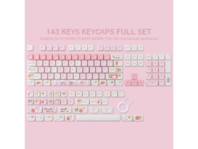 JOMKIZ MOA Profile PBT Keycaps 60 Percent, 142 Keys Custom Dye Sublimation ANSI Layout Keycaps Set for Cherry MX Magnetic Switch Mechanical Keyboard