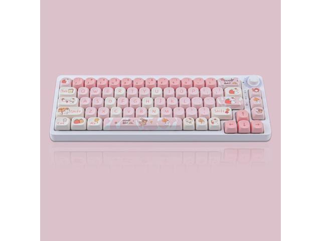 JOMKIZ MOA Profile PBT Keycaps 60 Percent, 142 Keys Custom Dye Sublimation ANSI Layout Keycaps Set for Cherry MX Magnetic Switch Mechanical Keyboard