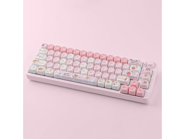 JOMKIZ MOA Profile PBT Keycaps 60 Percent, 142 Keys Custom Dye Sublimation ANSI Layout Keycaps Set for Cherry MX Magnetic Switch Mechanical Keyboard