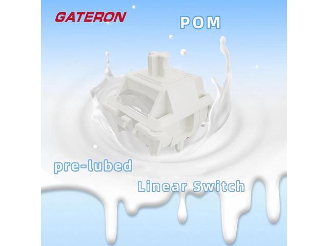Gateron Smoothie Linear Keyboard Switch,5-pin 40gf 22mm Dual-Stage Spring Pre-lubed Full POM Key Switches for Mechanical Gaming Keyboard(Smoothie...