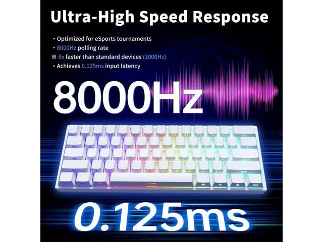 Mini 60% Mechanical Gaming Keyboard Wired, YK61 Hall Effect Magnetic Switch, Adjustable Actuation Rapid Trigger Mode, 8K Hz Polling Rate, Hot-Swap,...
