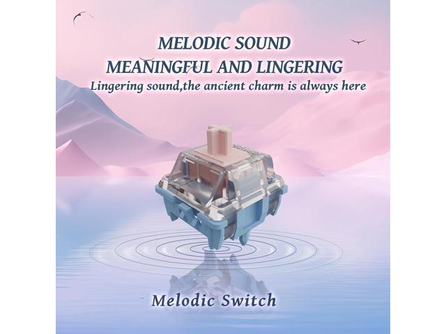 GATERON Melodic Keyboard Switches, Clicky RGB LED 5 Pin Factory Pre-lubed 60gf Key Switches for MX Mechanical Keyboard(35PCS)