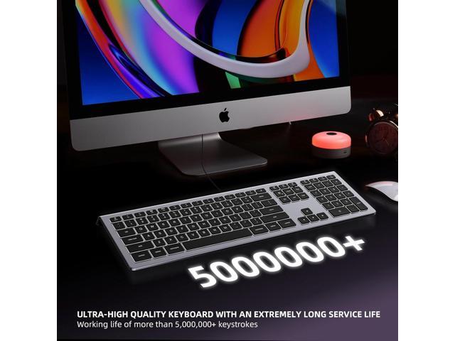 USB Wired Keyboard for Mac with White Backlight, Compatible with Mac mini, iMac, MacBook, Plug and Play Full-Sized Keyboard for Office, Home Use
