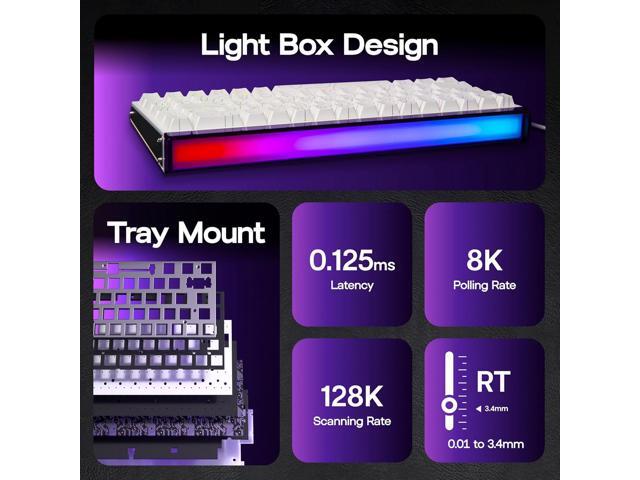MechLands Aula Hero68 HE Wired Magnetic Gaming Keyboard, Rapid Hall Effect Keyboard with 0.01mm Adjustable Actuation, 8kHz Polling, 5-Layer Sound...