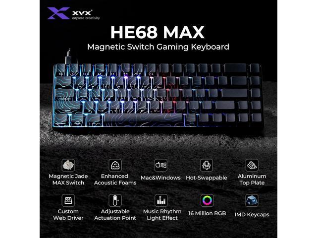 XVX HE68 Max Rapid Trigger Keyboard 60% Percent,Hall Effect Keyboard with Gateron Magnetic Jade Max Switch,CNC Aluminum Frame Custom Mechanical Key...