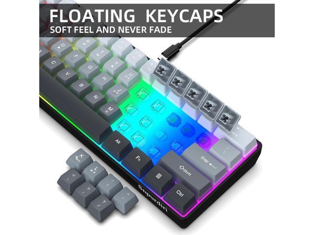 Snpurdiri 60% Wired Gaming Keyboard, 61 Keys RGB Backlit Ultra-Compact Small Gaming Keyboard, for PC/Mac Gamer, Typist, Travel, Easy to Carry on...