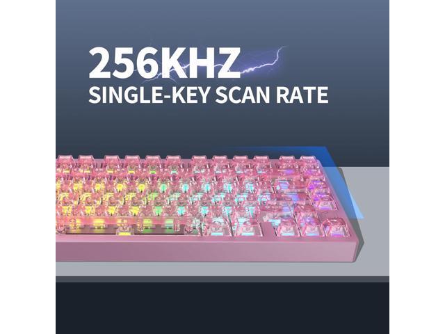 MG75PRO 81 Keys Wired Magnetic Switch Mechanical Keyboard, Hall Effect, 8KHZ/ARGB/CNC Aluminum, Gasket Structure Gaming Keyboard(Pink)