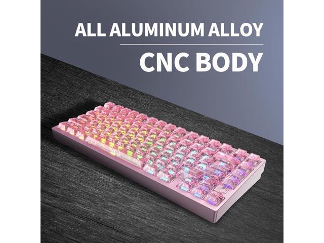 MG75PRO 81 Keys Wired Magnetic Switch Mechanical Keyboard, Hall Effect, 8KHZ/ARGB/CNC Aluminum, Gasket Structure Gaming Keyboard(Pink)