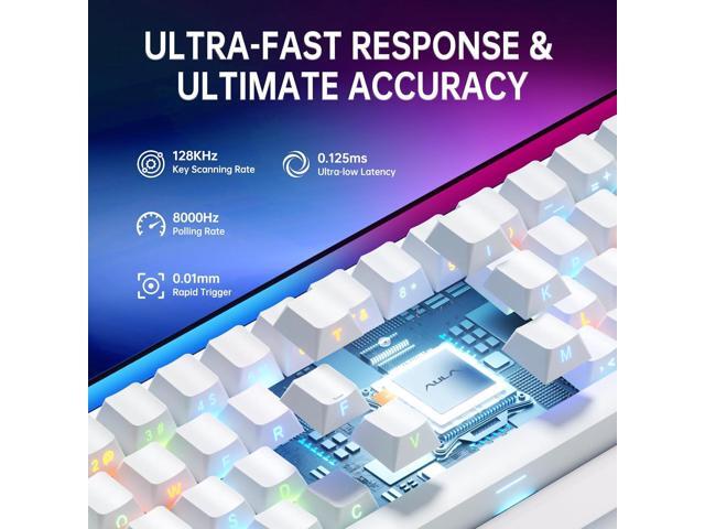 Aula Hero 68 HE 60% Gaming Keyboard Wired, Hall Effect Magnetic Switch Keyboard with Adjustable Actuation, Fast Trigger Mode, 8K Hz Polling Rate,...