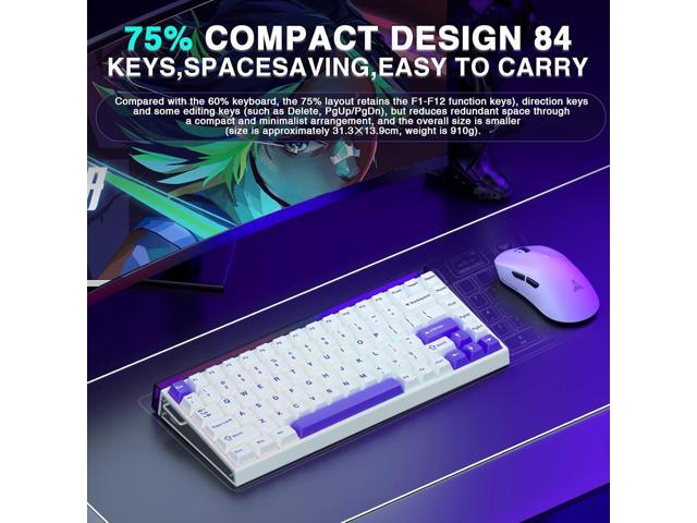 Aula Hero 84 HE - 75% Mechanical Gaming Keyboard Wired, Magnetic Switches Hot Swappable Hall Effect Keyboard, Rapid Trigger Mode 8000Hz Polling...