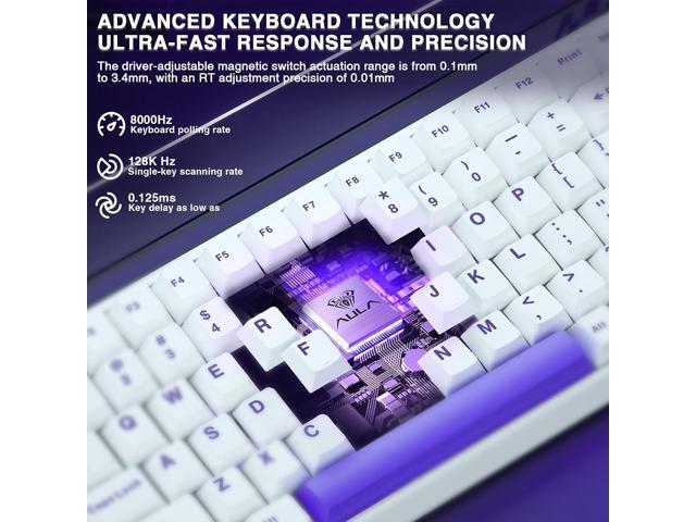 Aula Hero 84 HE - 75% Mechanical Gaming Keyboard Wired, Magnetic Switches Hot Swappable Hall Effect Keyboard, Rapid Trigger Mode 8000Hz Polling...
