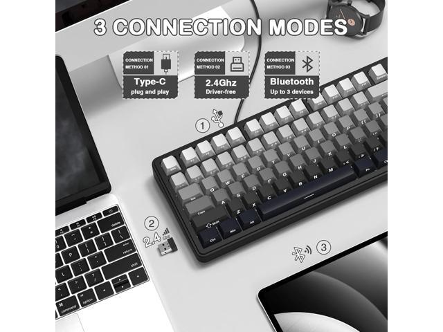 ATTACK SHARK X85 Wireless Mechanical Gaming Keyboard with Knob Hot Swappable BT/2.4GHz/USB-C Side Print PBT Keycaps 75% Gasket Keyboard RGB Coiled...
