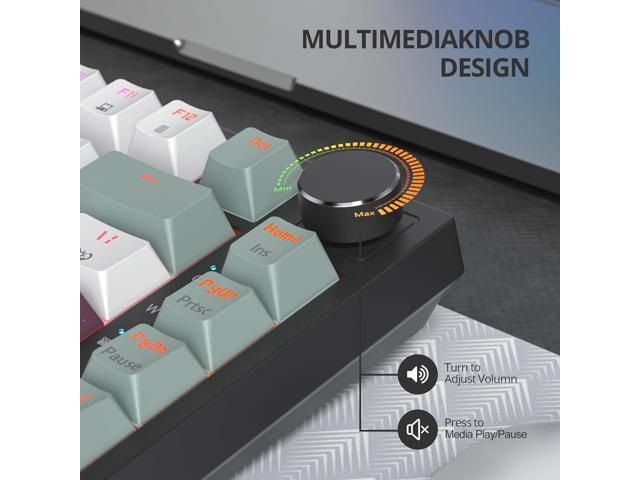 75% Green Mechanical Gaming Keyboard, Hot Swappable RGB Custom Keyboard with Knob, Gasket Mount Wired TKL Red Switch Keyboard 75 Percent, Creamy...