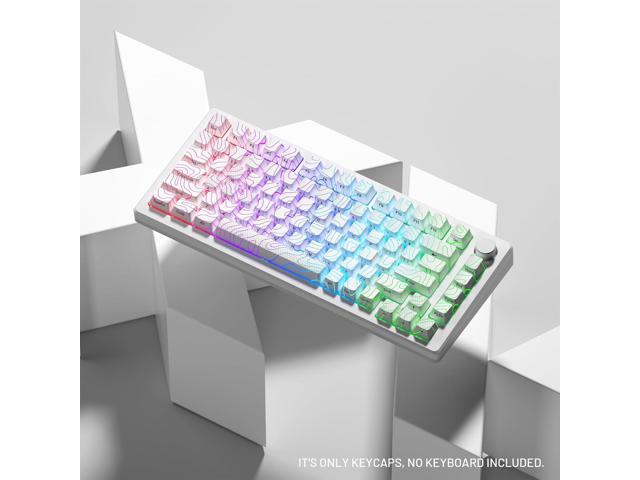 HITIME XVX Shine Through Keycaps with IMD Tech, Custom Keycaps 60 75 100 Percent, White Key Cap Set OEM Profile,118 Keys Side Printed for...