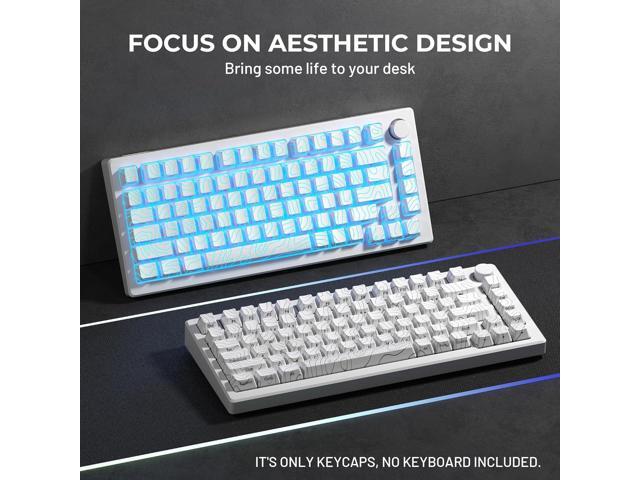 HITIME XVX Shine Through Keycaps with IMD Tech, Custom Keycaps 60 75 100 Percent, White Key Cap Set OEM Profile,118 Keys Side Printed for...