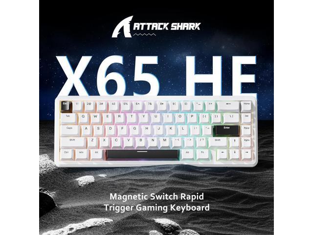ATTACK SHARK X65 HE Wired Rapid Trigger Magnetic Switch 65% Mechanical Gaming Keyboard and R1 Mouse Combo,8KHZ Polling Rate,2.4Ghz Wireless/USB...