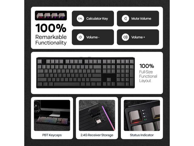 MechLands EPOMAKER TH108 Full Size Mechanical Keyboard, Wireless Gaming Keyboard, 8000mAh Battery, Creamy Gasket, 108 Keys, Hot Swap, Custom...
