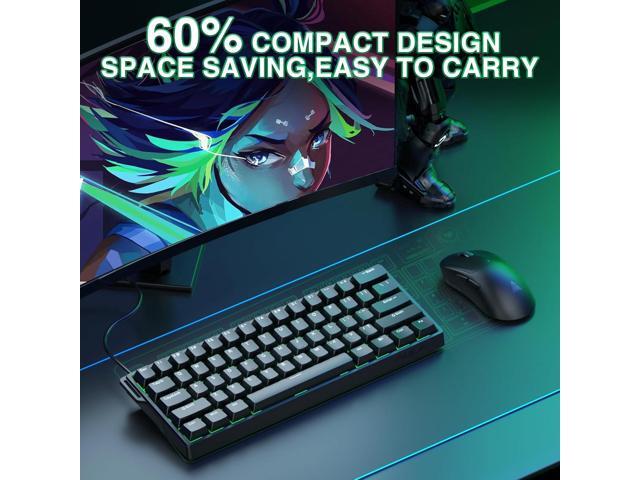 Aula WIN60 HE - 60% Mechanical Gaming Keyboard Wired, Magnetic Switch Hot Swappable, Adjustable Actuation Rapid Trigger Mode, 8000 Hz Polling Rate,...