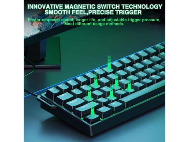 Aula WIN60 HE - 60% Mechanical Gaming Keyboard Wired, Magnetic Switch Hot Swappable, Adjustable Actuation Rapid Trigger Mode, 8000 Hz Polling Rate,...