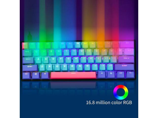 GTSP Gk61 60% Mechanical Keyboard Gaming Custom SK61 Hot Swappable 60 Percent with PBT Keycaps RGB Backlit NKRO Type-C Cable for PS4 (Gateron...