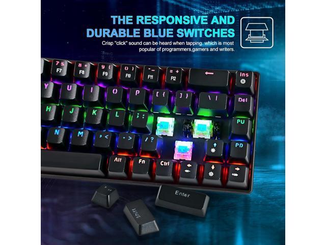 RaceGT Wired Mechanical Gaming Keyboard - 67 Keys Ultra-Compact Mini Keyboard, Wired USB Keyboards, Multi Color RGB Illuminated LED Backlit for PC...