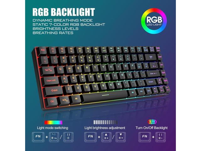 RedThunder K84 Wireless Keyboard and Mouse Combo, Rainbow Backlit Rechargeable Battery, 75% Layout TKL Ultra Compact Gaming Keyboard & Lightweight...