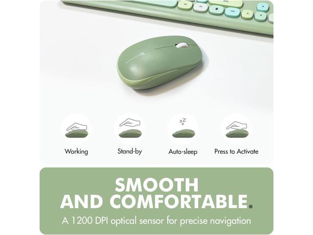 X9 Green Keyboard and Mouse Combo - 2.4G Wireless Connectivity - Transform Your Space with a Cute Wireless Keyboard and Mouse Retro Set - Colorful...