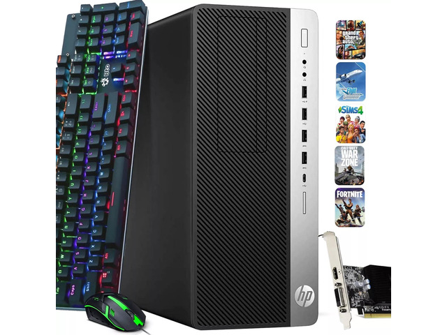 HP EliteDesk 800 G3 Tower Desktop Computer PC, Intel Quad Core i5-6500 upto 3.60GHz, 32GB DDR4 Ram,1TB SSD, NVIDIA GeForce GTX 1050Ti, Wi-Fi, RGB...