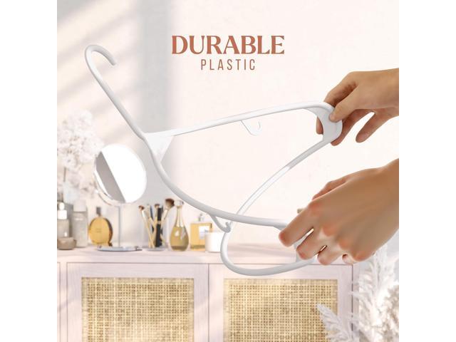 Plastic Hangers 50 Pack White - Clothes Hangers - Makes The Perfect Coat Hanger and General Space Saving Clothes Hangers for Closet - Percheros...