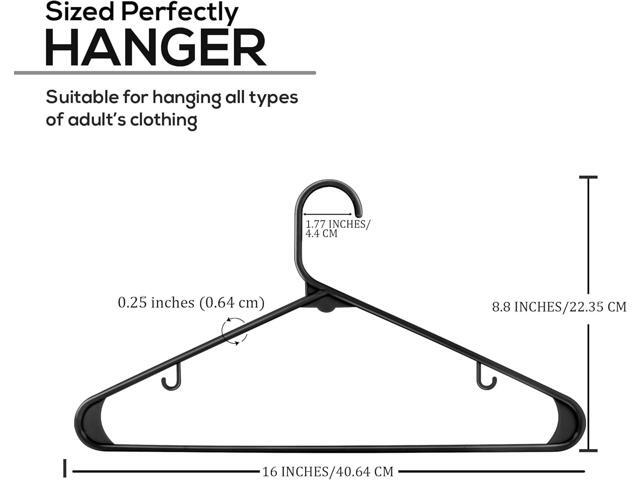 Utopia Home Plastic Hangers 50 Pack - Clothes Hanger with Hooks - Durable & Space Saving (Black)