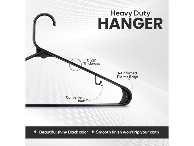 Utopia Home Plastic Hangers 50 Pack - Clothes Hanger with Hooks - Durable & Space Saving (Black)