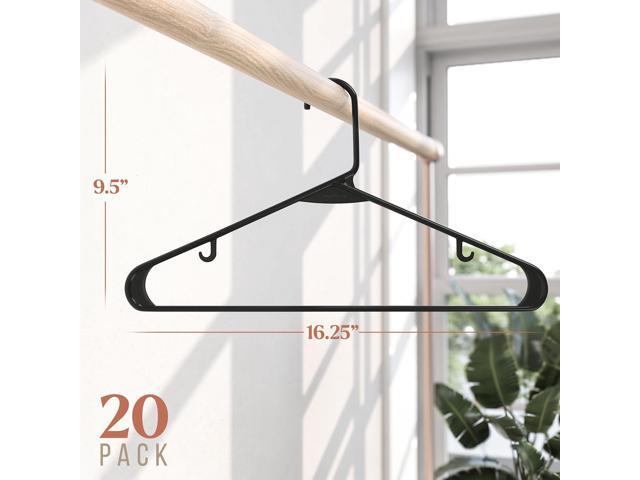Clothes Hangers Plastic 20 Pack - Black Plastic Hangers - Makes The Perfect Coat Hanger and General Space Saving Clothes Hangers for Closet -...