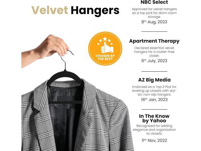 Utopia Home Velvet Hangers 30 Pack - Non-Slip Suit Hangers with 360 Degree Rotatable Hook - for Pants, Coats, Shirts & More (Black)