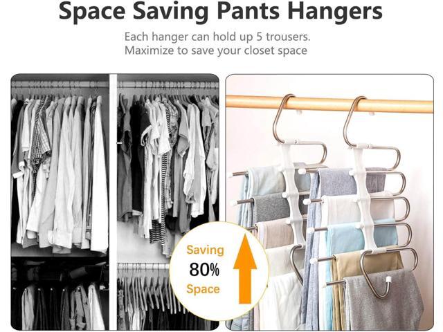 Kalimdor Pants Hangers 2 Pack Space Saving Metal Closet Organizer,Clothes Pants Hangers,Anti-Slip Design,Closet Organizers and Storage for Pants...