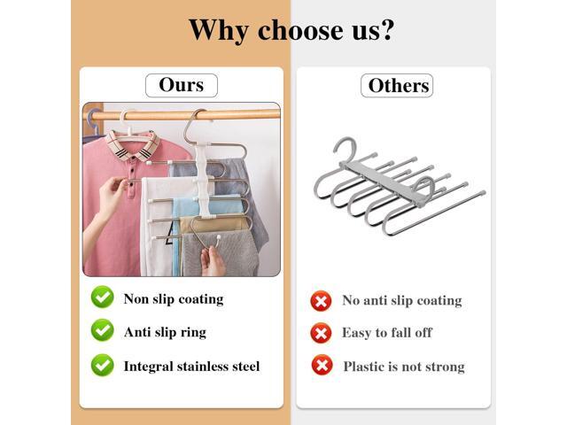 Kalimdor Pants Hangers 2 Pack Space Saving Metal Closet Organizer,Clothes Pants Hangers,Anti-Slip Design,Closet Organizers and Storage for Pants...