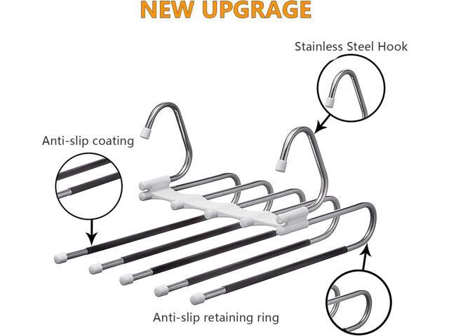 Kalimdor Pants Hangers 2 Pack Space Saving Metal Closet Organizer,Clothes Pants Hangers,Anti-Slip Design,Closet Organizers and Storage for Pants...