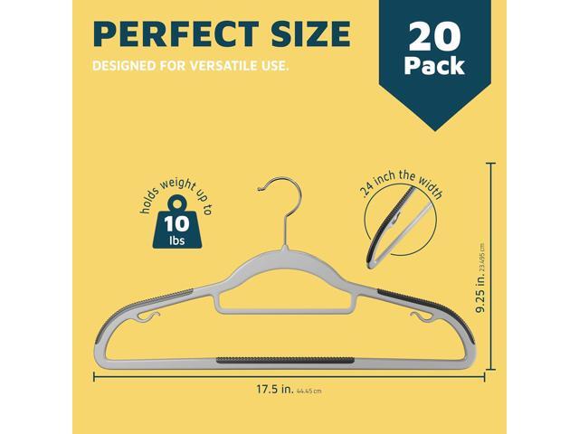 Plastic Clothes Hanger Set - 20 Pieces Versatile, Lightweight, Space-Saving, Non-Slip, Slim Designed, Dry and Wet Clothes Hanger Set with 360°...