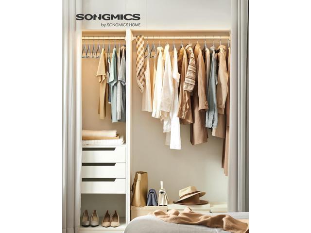 SONGMICS Clothes Hangers, Pack of 50 Plastic Coat Hangers, Space-Saving, Light Gray and Dark Gray UCRF50G