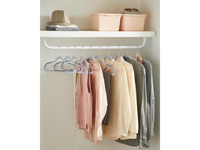 SONGMICS Clothes Hangers, Pack of 50 Plastic Coat Hangers, Space-Saving, Light Gray and Dark Gray UCRF50G