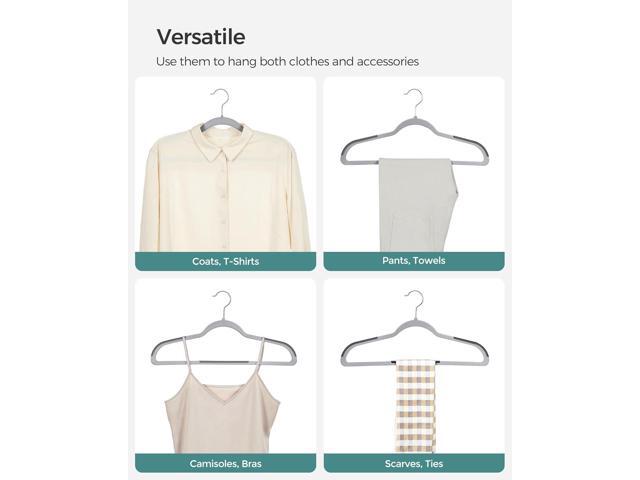 SONGMICS Clothes Hangers, Pack of 50 Plastic Coat Hangers, Space-Saving, Light Gray and Dark Gray UCRF50G