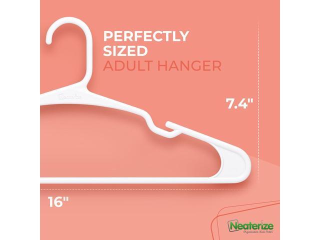 NEATERIZE Clothes Hangers Plastic 100 Pack For Adults - Plastic Hangers, The Perfect Coat Hanger and Space Saving Clothes Hangers for Closet,...