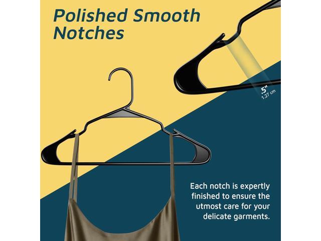 Plastic Clothes Hanger Set - 30 Pieces Versatile, Lightweight, Space-Saving, Non-Slip, Slim Designed, Dry and Wet Clothes Hanger Set - Black
